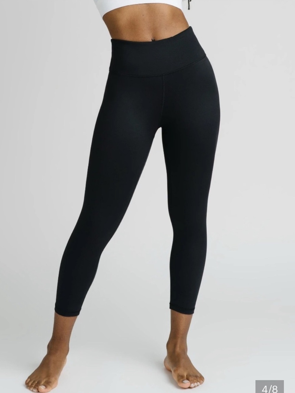 Zyia Active Black Metallic Light n Tight Hi Rise 7/8 Legging Womens 8